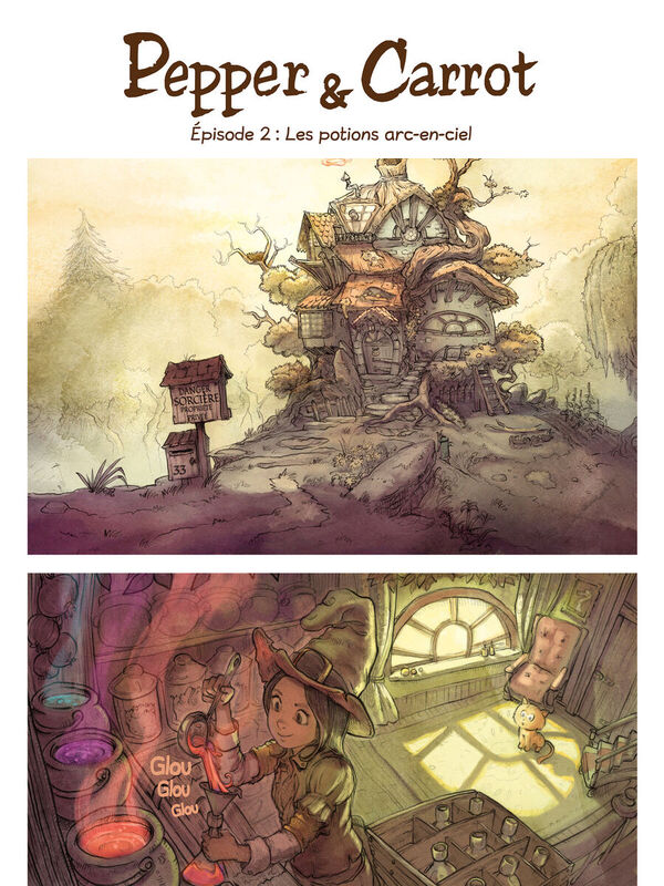 Couverture de Pepper&Carrot — Les potions arc-en-ciel